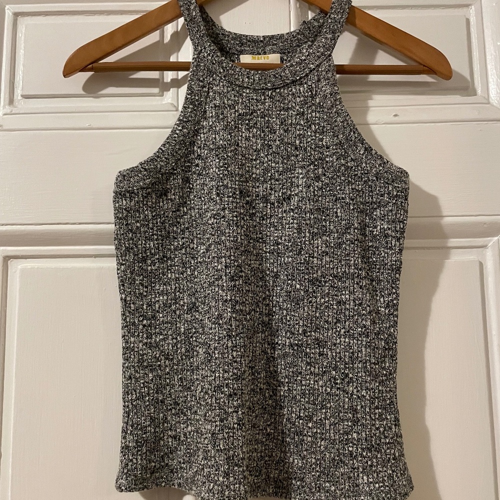 NEW Maeve by Anthropologie Harlan Knit Tank size M, gray/white